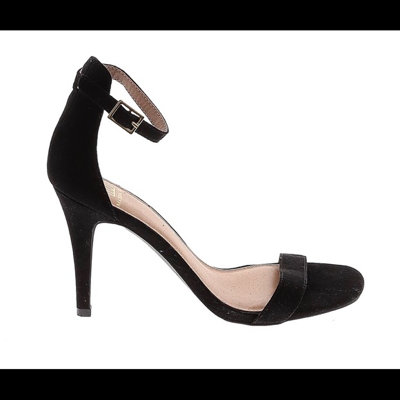 Material Girl Black Suede Heels - Picture 2 of 9